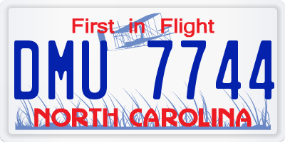 NC license plate DMU7744