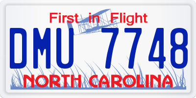NC license plate DMU7748
