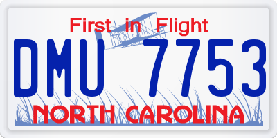 NC license plate DMU7753