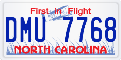NC license plate DMU7768