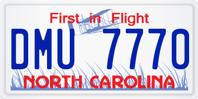 NC license plate DMU7770