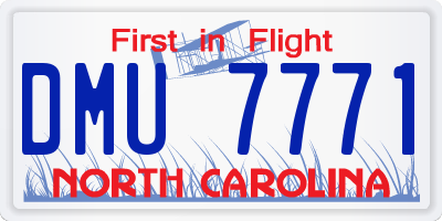 NC license plate DMU7771