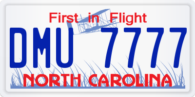 NC license plate DMU7777