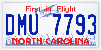 NC license plate DMU7793