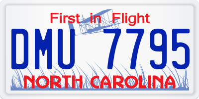 NC license plate DMU7795