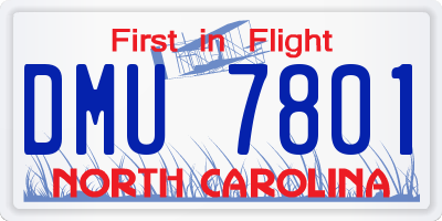 NC license plate DMU7801