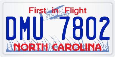 NC license plate DMU7802