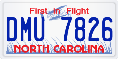 NC license plate DMU7826