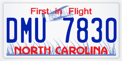 NC license plate DMU7830
