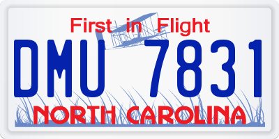 NC license plate DMU7831