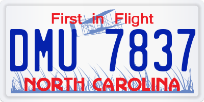 NC license plate DMU7837