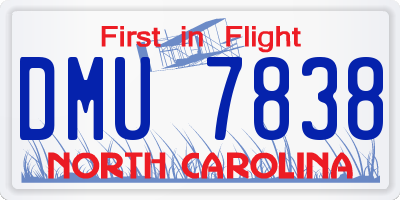 NC license plate DMU7838