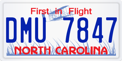 NC license plate DMU7847