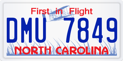 NC license plate DMU7849