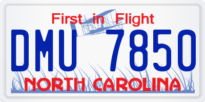 NC license plate DMU7850