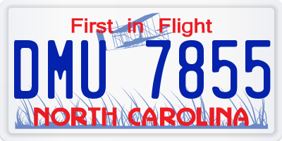 NC license plate DMU7855