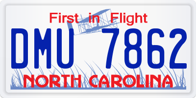 NC license plate DMU7862
