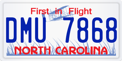 NC license plate DMU7868