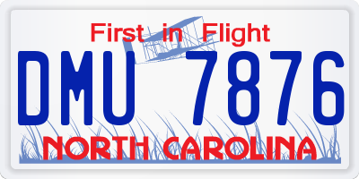 NC license plate DMU7876