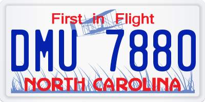 NC license plate DMU7880