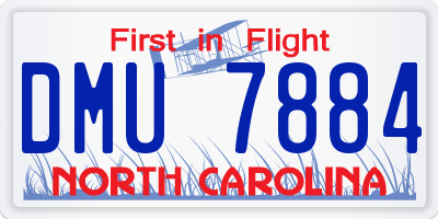 NC license plate DMU7884