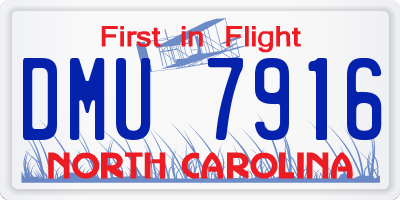 NC license plate DMU7916