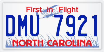 NC license plate DMU7921