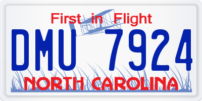 NC license plate DMU7924