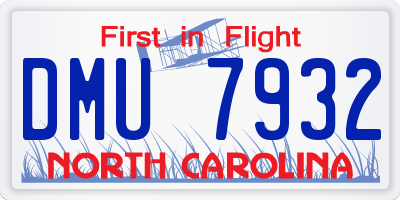 NC license plate DMU7932