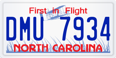 NC license plate DMU7934
