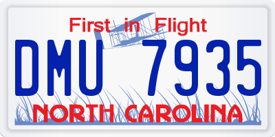 NC license plate DMU7935