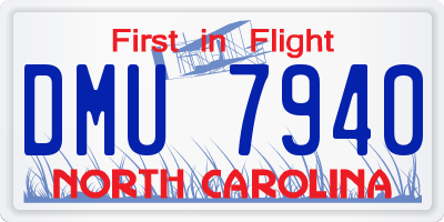 NC license plate DMU7940