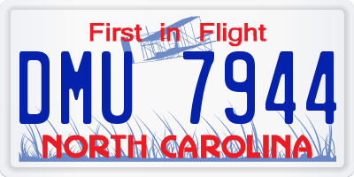 NC license plate DMU7944
