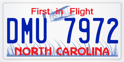 NC license plate DMU7972