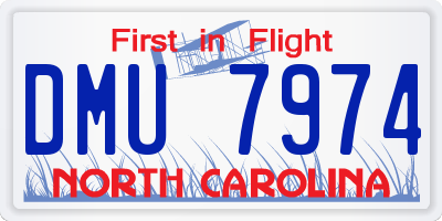 NC license plate DMU7974