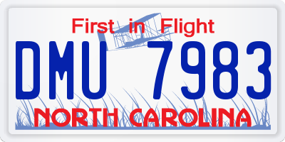 NC license plate DMU7983