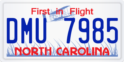 NC license plate DMU7985