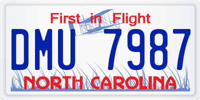 NC license plate DMU7987