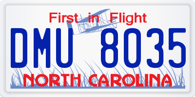 NC license plate DMU8035