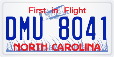 NC license plate DMU8041