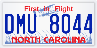 NC license plate DMU8044