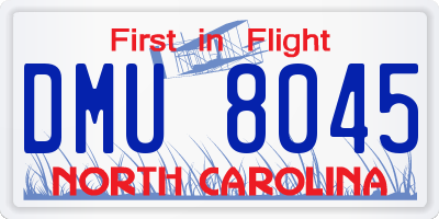 NC license plate DMU8045