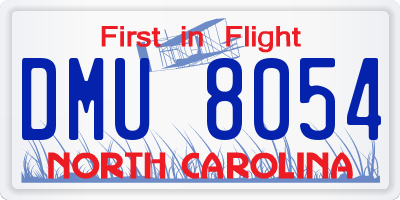 NC license plate DMU8054