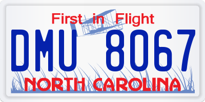 NC license plate DMU8067