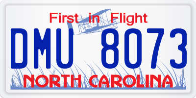 NC license plate DMU8073