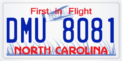 NC license plate DMU8081