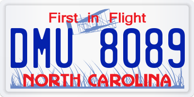 NC license plate DMU8089