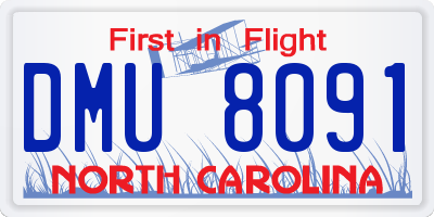 NC license plate DMU8091