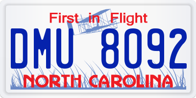 NC license plate DMU8092