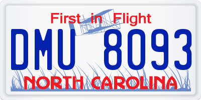 NC license plate DMU8093